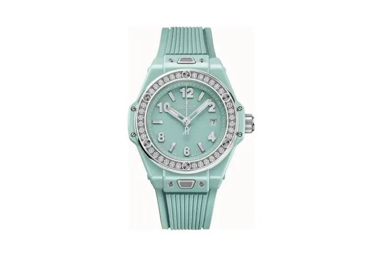Hublot Big Bang One Click Mint Green Ceramic Diamonds 33 mm