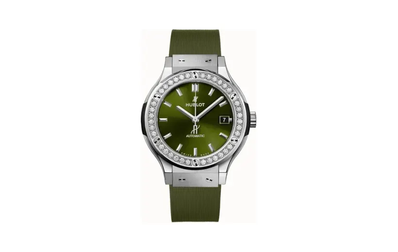 Hublot Classic Fusion Titanium Green Diamonds 38 mm
