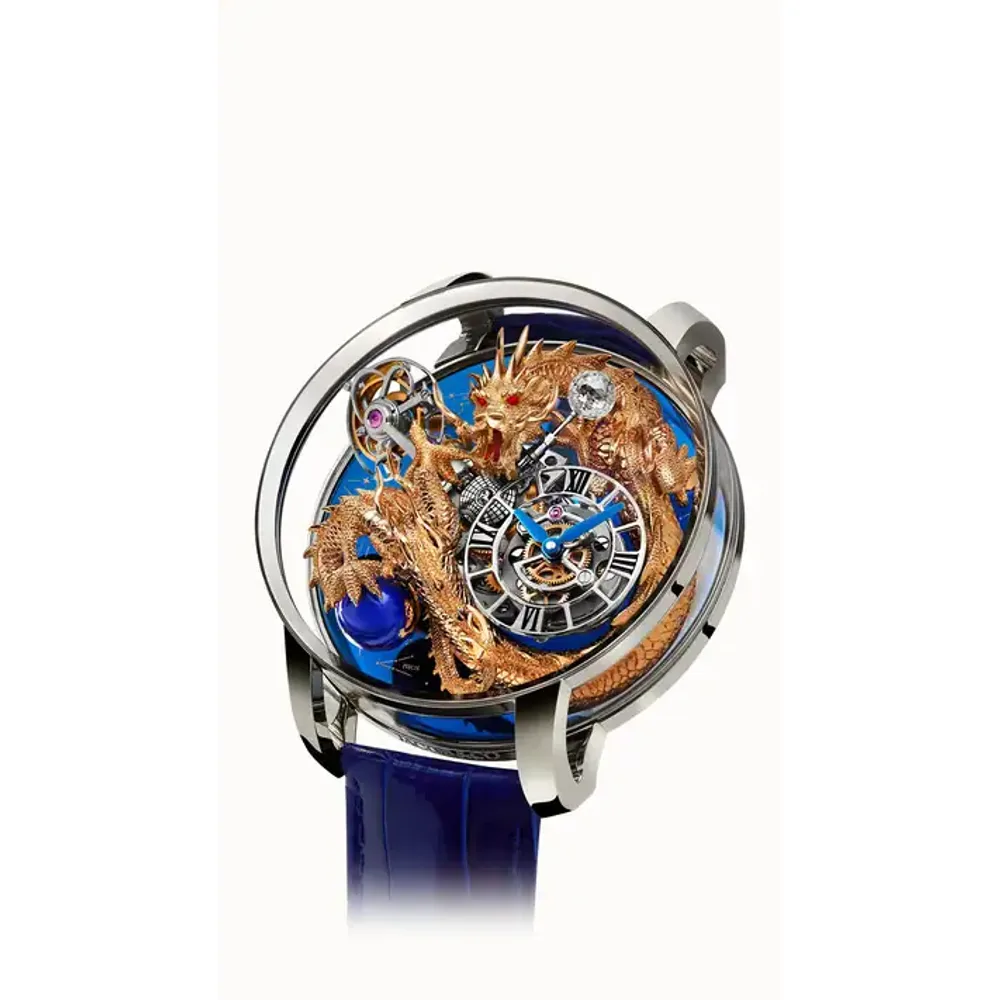 Jacob & Co. Astronomia Dragon — Rose Gold Dragon in Platinum, 950 Platinum and Sapphire Side Panes
