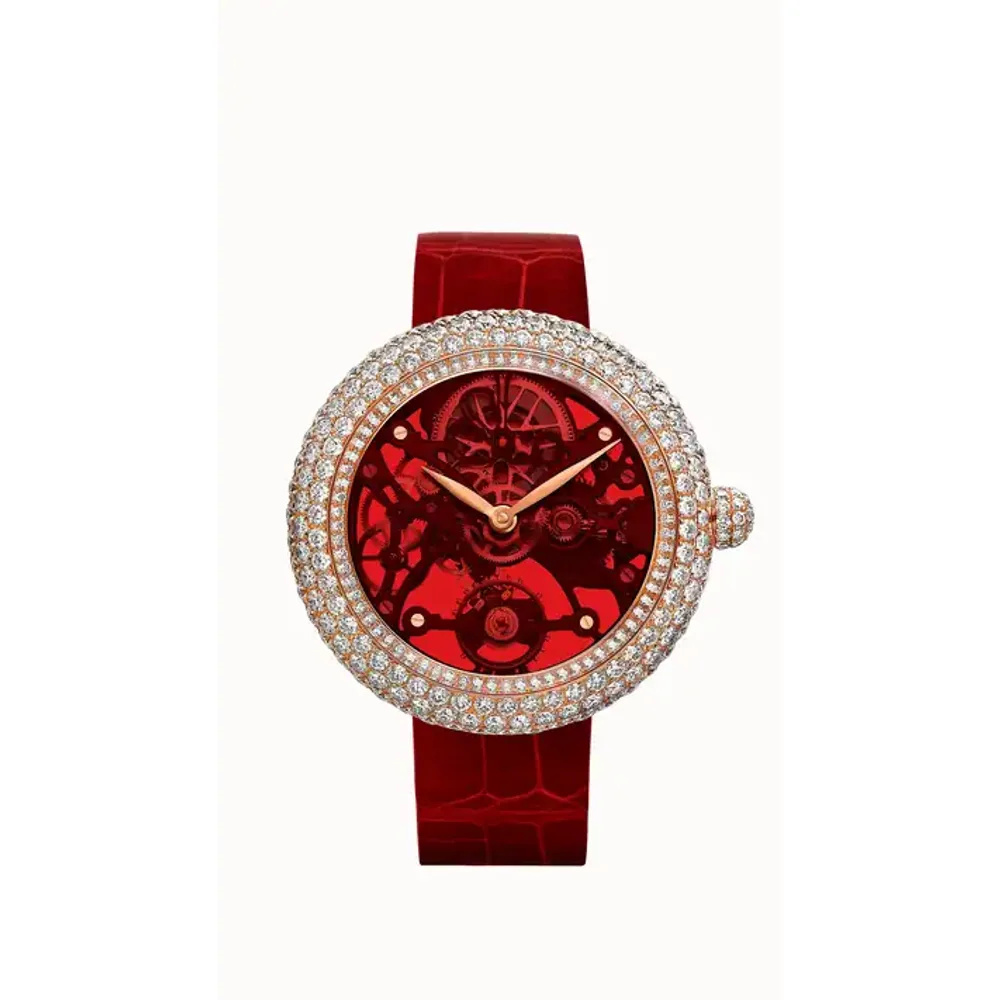Jacob & Co. Brilliant Skeleton Northern Lights — Rose Gold, Red