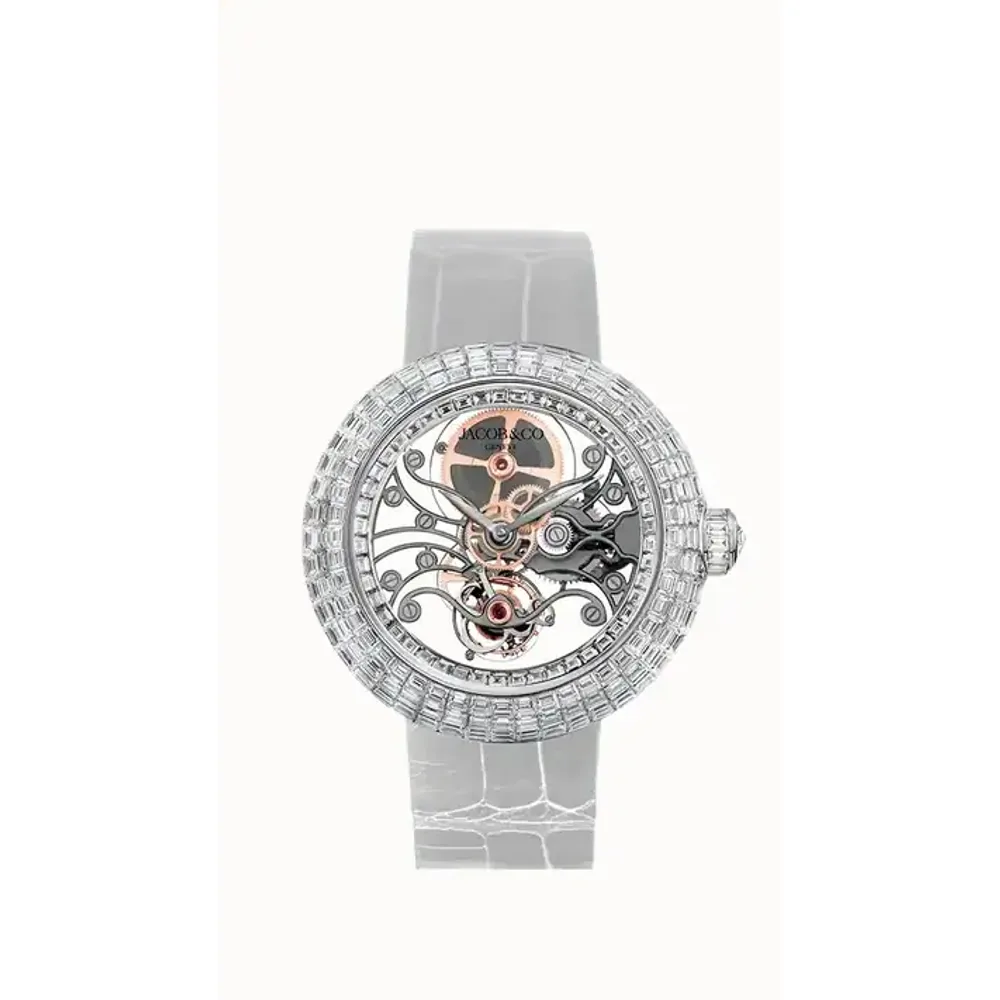 Jacob & Co. Brilliant Skeleton Baguette — White Gold White Diamonds