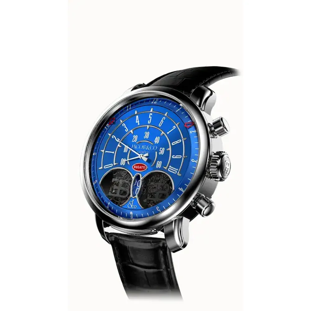Jacob & Co. Jean Bugatti — White Gold, Blue Dial