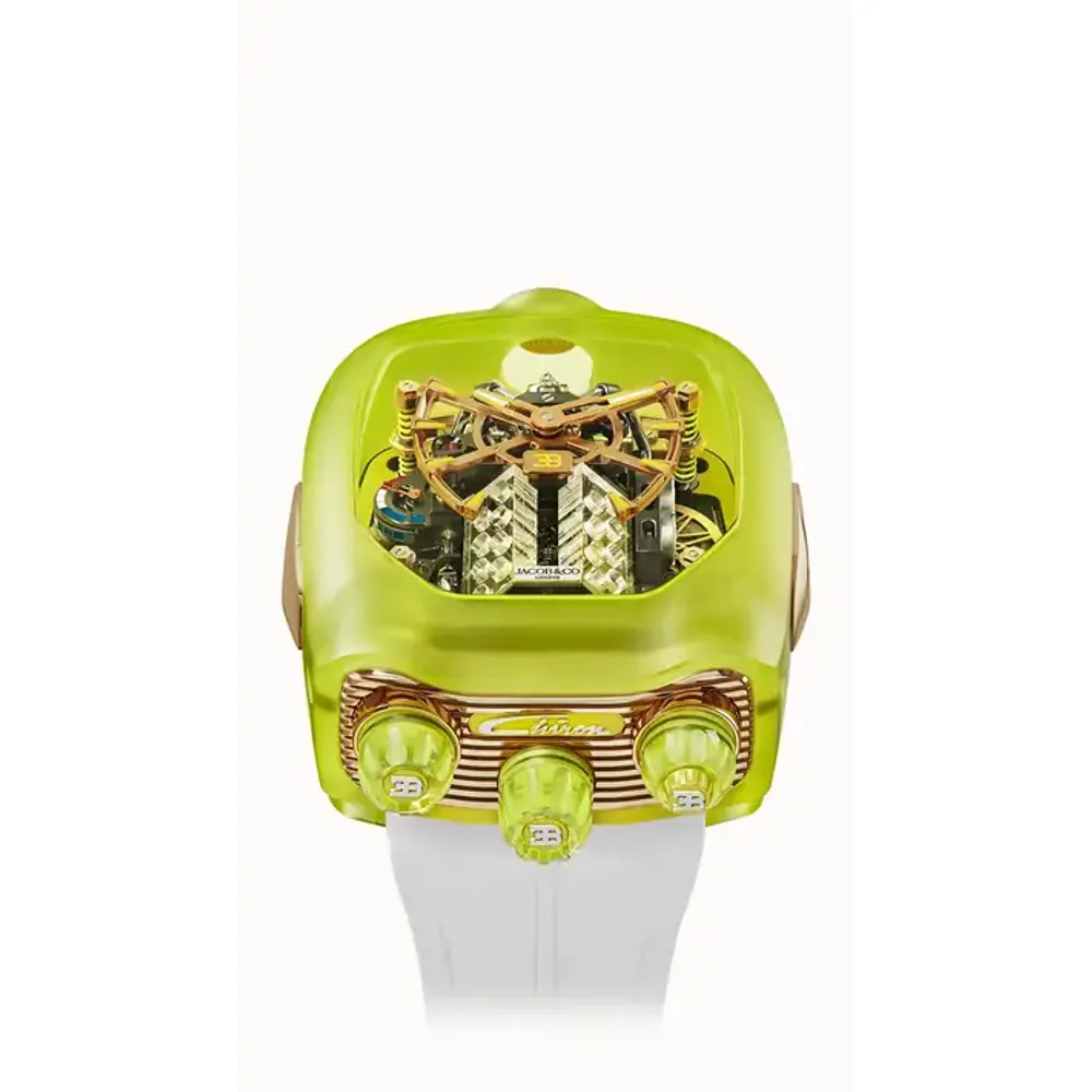Jacob & Co. Bugatti Chiron Tourbillon Sapphire Crystal — Yellow Matte