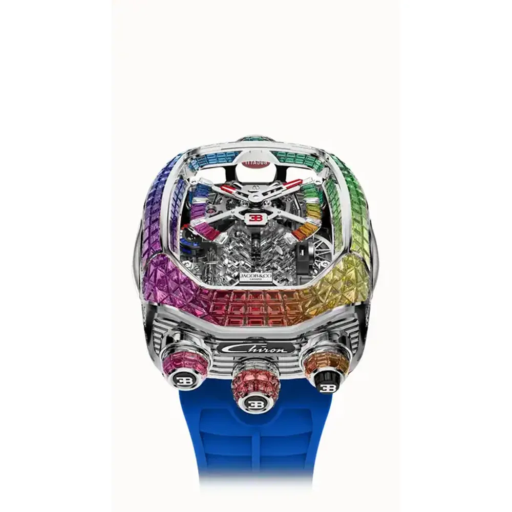 Jacob & Co. Bugatti Chiron Tourbillon Baguette — Rainbow