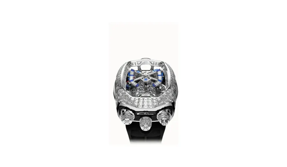 Jacob & Co. Bugatti Chiron Tourbillon Baguette — White Gold