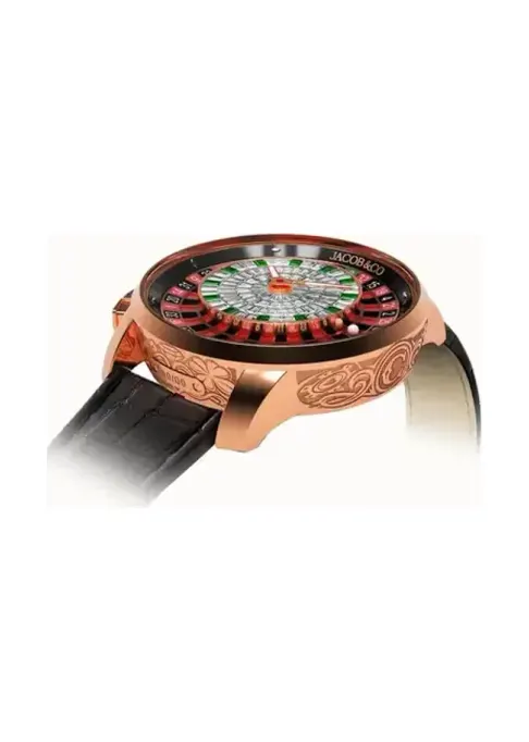 Jacob & Co. Casino Tourbillon — Rose Gold Baguette with Engraving
