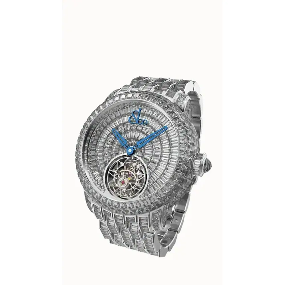 Jacob & Co. Caviar Tourbillon — Full White Diamonds, 18K White Gold