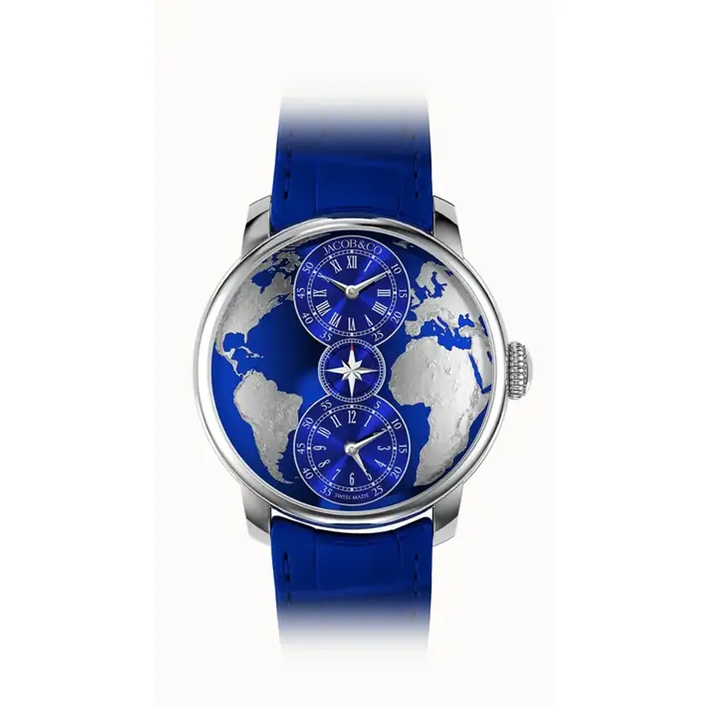 Jacob & Co. The World is Yours Dual Time Zone — Blue