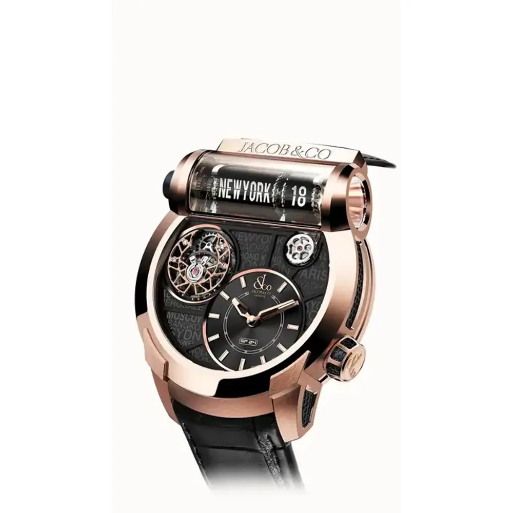 Jacob & Co. Epic SF24 Tourbillon — Rose Gold Black PVD Grid Dial