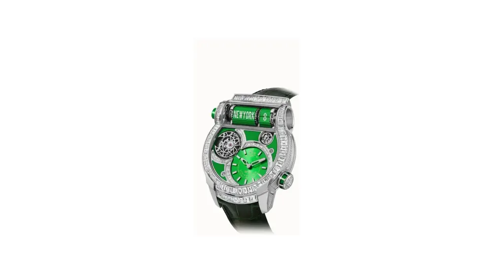 Jacob & Co. Epic SF24 Tourbillon Baguette — White Gold Green Dial