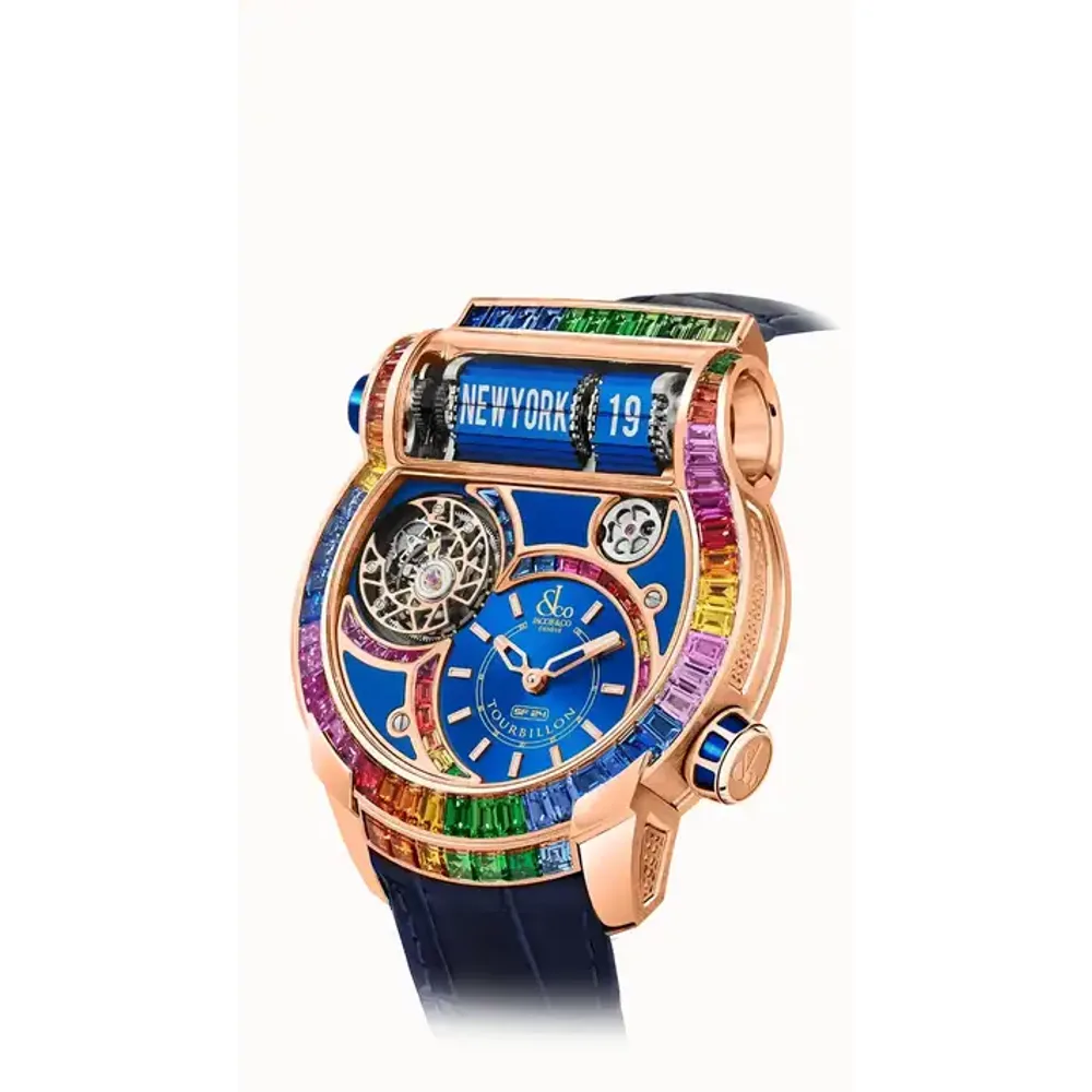 Jacob & Co. Epic SF24 Tourbillon Baguette — Rose Gold Arlequino