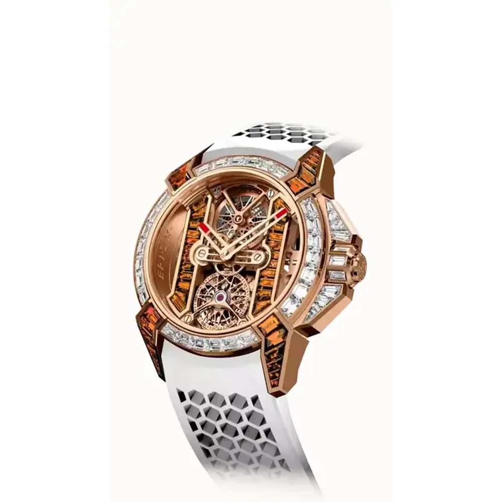 Jacob & Co. Epic X Tourbillon Baguette — Orange Sapphires