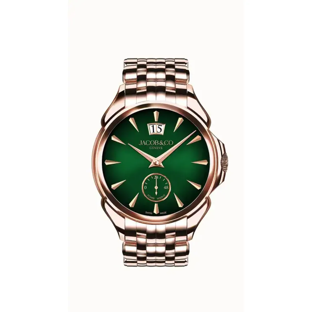 Jacob & Co. Palatial Classic — Rose Gold Bracelet (Green Sunburst)