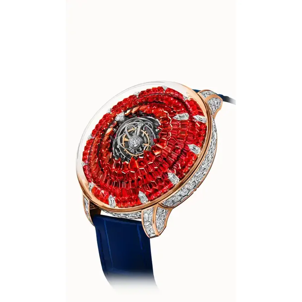 Jacob & Co. The Mystery Tourbillon — Full Orange Sapphires (Rose Gold)