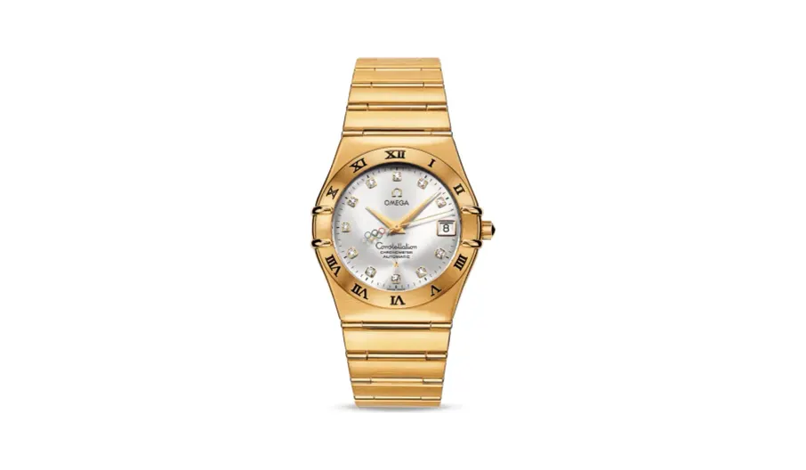 Omega Constellation Co-Axial 35.5 Yellow Gold / Silver / Olympic Beijing 2008