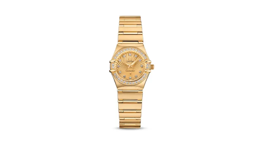 Omega Constellation Quartz 22.5 Yellow Gold / Diamond / Champagne Supernova / 160 Years