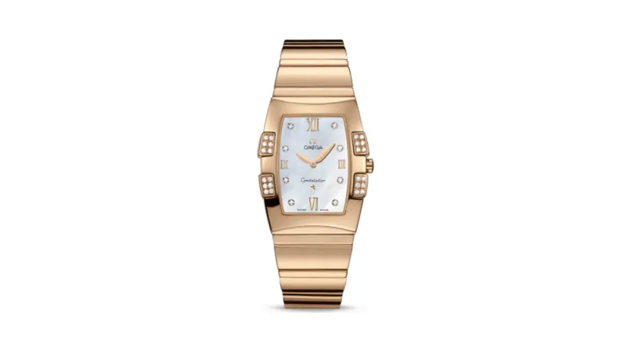 Omega Constellation Quadrella Quartz 25 Red Gold / MOP