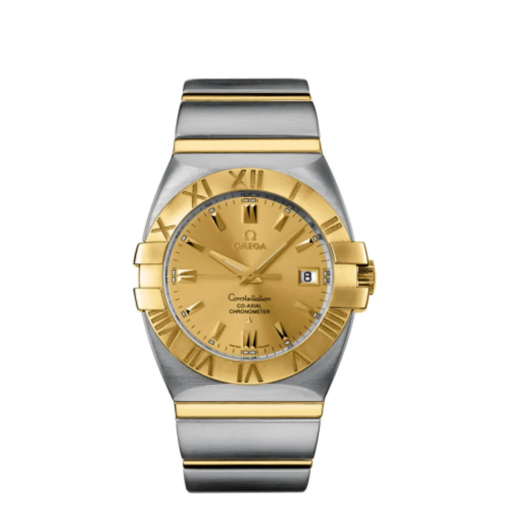 Omega Constellation Co-Axial 38 Double Eagle Stainless Steel / Yellow Gold / Champagne