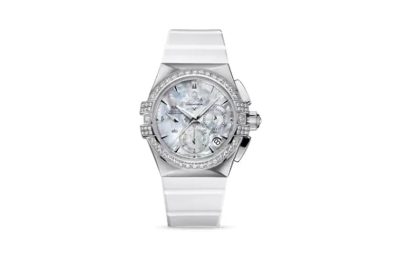Omega Constellation Co-Axial 35 Chronograph Double Eagle Stainless Steel / MOP / Rubber