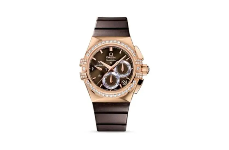 Omega Constellation Co-Axial 35 Chronograph Double Eagle Red Gold / Brown / Rubber