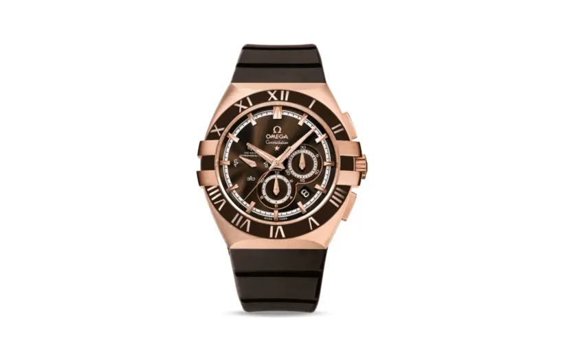 Omega Constellation Co-Axial 41 Chronograph Double Eagle Red Gold / Brown / Rubber