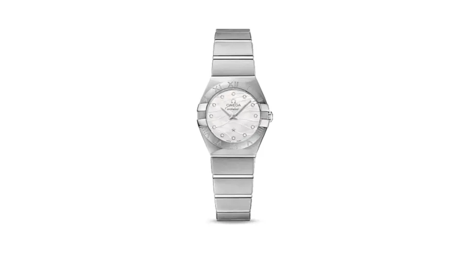 Omega Constellation Quartz 24 Brushed Stainless Steel / Wavy MOP