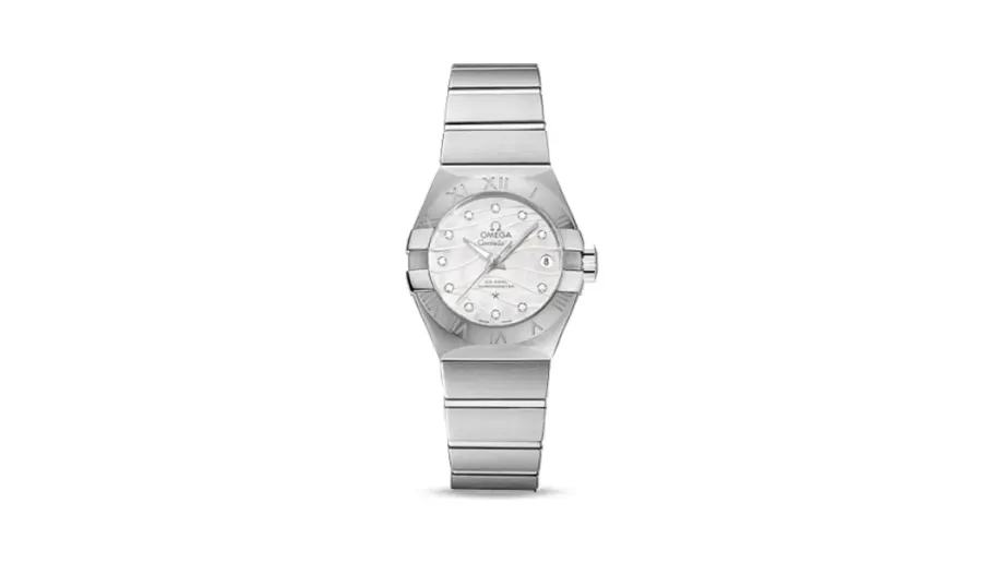Omega Constellation Co-Axial 27 Brushed Stainless Steel / Wavy MOP