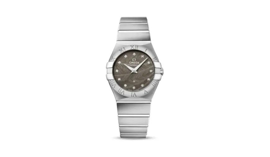Omega Constellation Quartz 27 Brushed Stainless Steel / Grey Feather