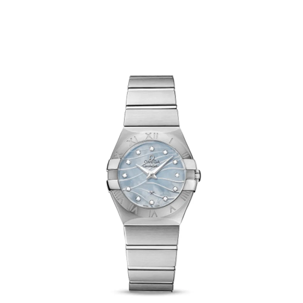 Omega Constellation Quartz 27 Brushed Stainless Steel / Blue MOP