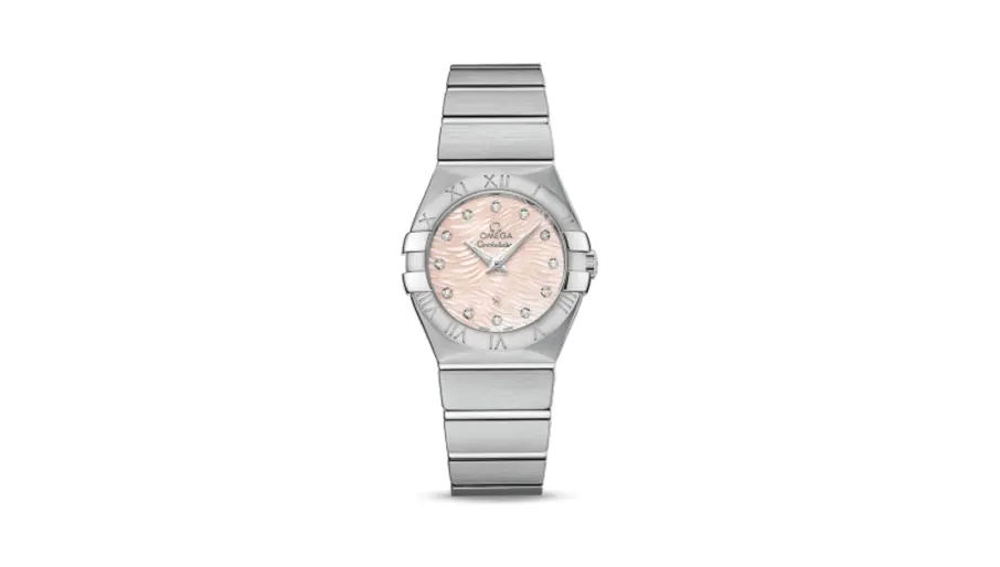 Omega Constellation Quartz 27 Brushed Stainless Steel / Pink / MOP