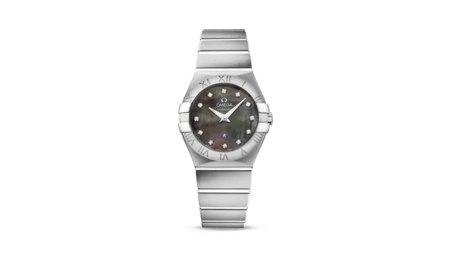 Omega Constellation Quartz 27 Brushed Stainless Steel / Tahiti MOP