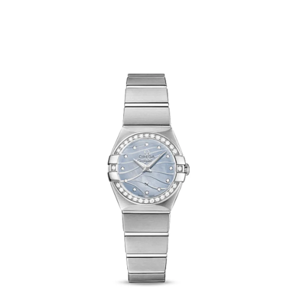 Omega Constellation Quartz 24 Brushed Stainless Steel / Diamond / Blue MOP