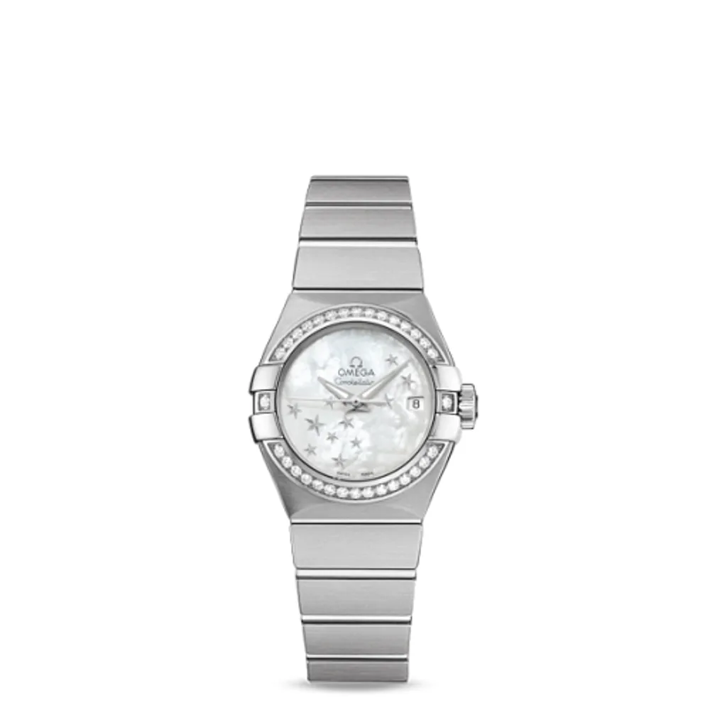 Omega Constellation Co-Axial 27 Brushed Stainless Steel / Diamond / MOP Stars