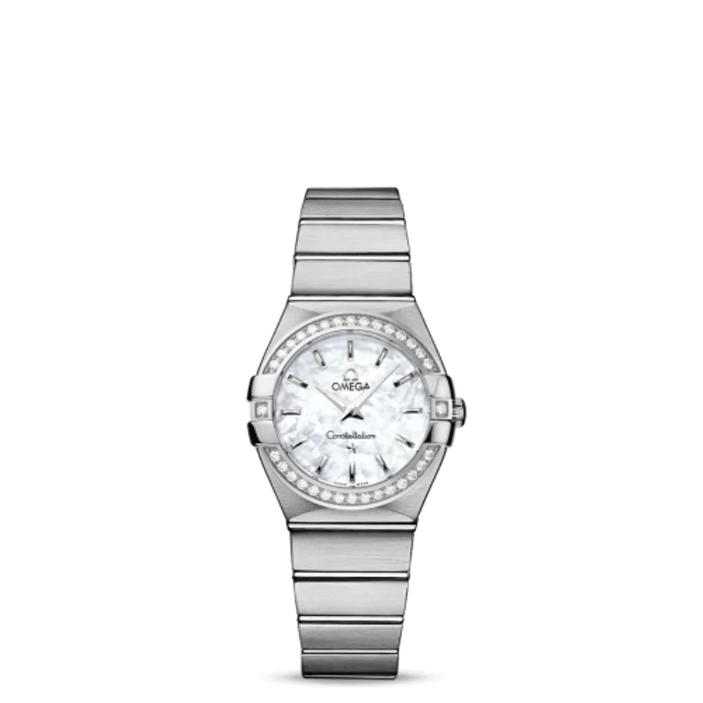 Omega Constellation Quartz 27 Brushed Stainless Steel / Diamond / MOP