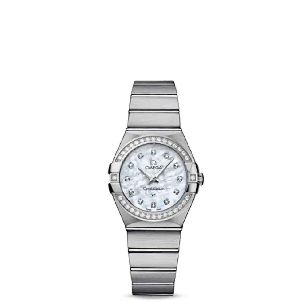 Omega Constellation Quartz 27 Brushed Stainless Steel / Diamond / MOP