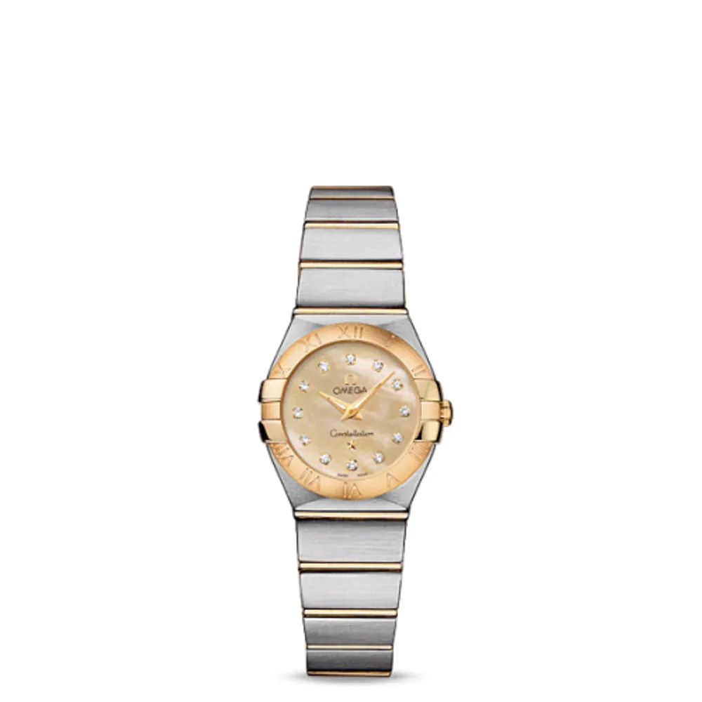 Omega Constellation Quartz 24 Brushed Stainless Steel / Yellow Gold / Champagne MOP