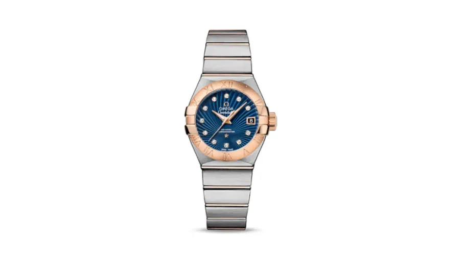 Omega Constellation Co-Axial 27 Brushed Stainless Steel / Red Gold / Blue Supernova