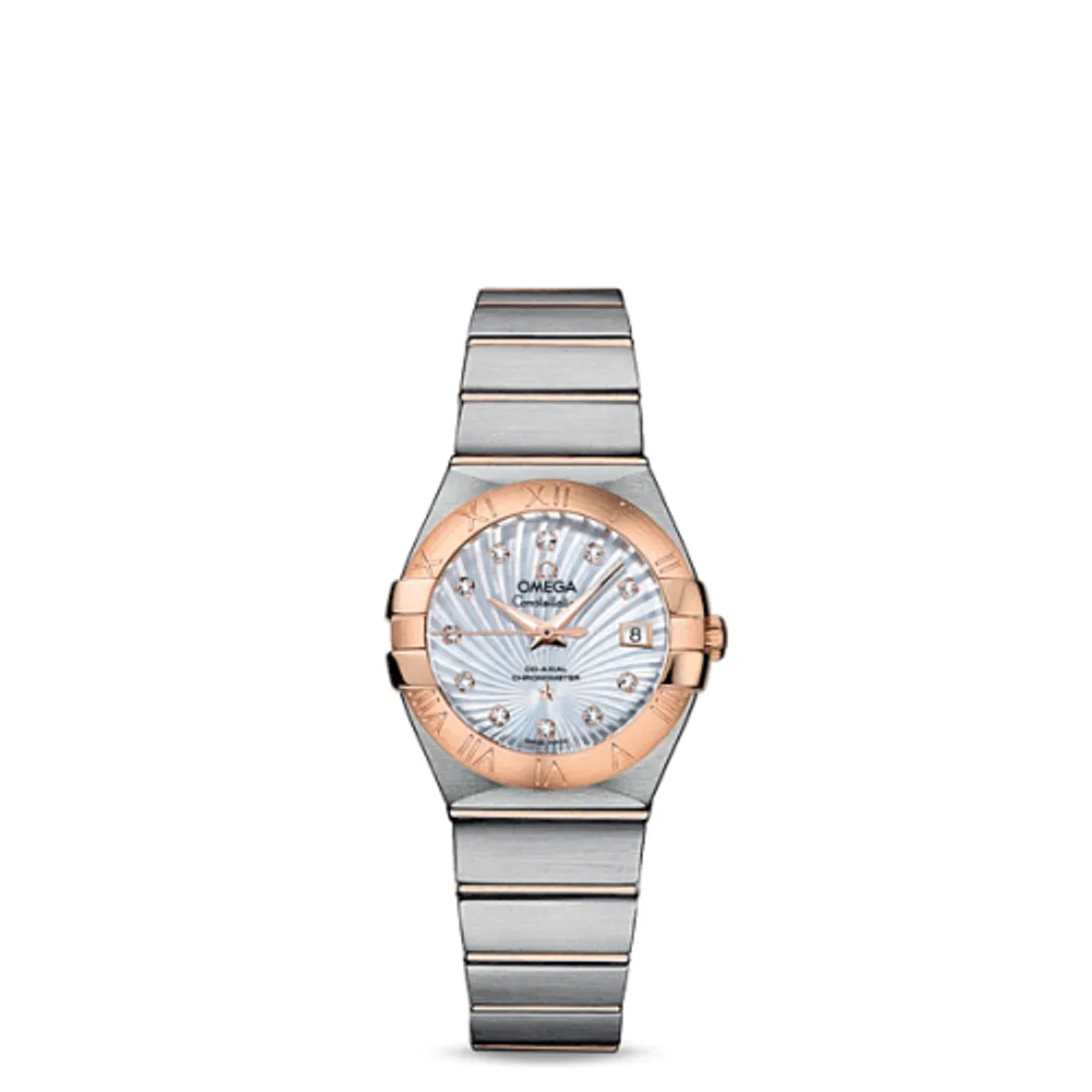 Omega Constellation Co-Axial 27 Brushed Stainless Steel / Red Gold / MOP Supernova