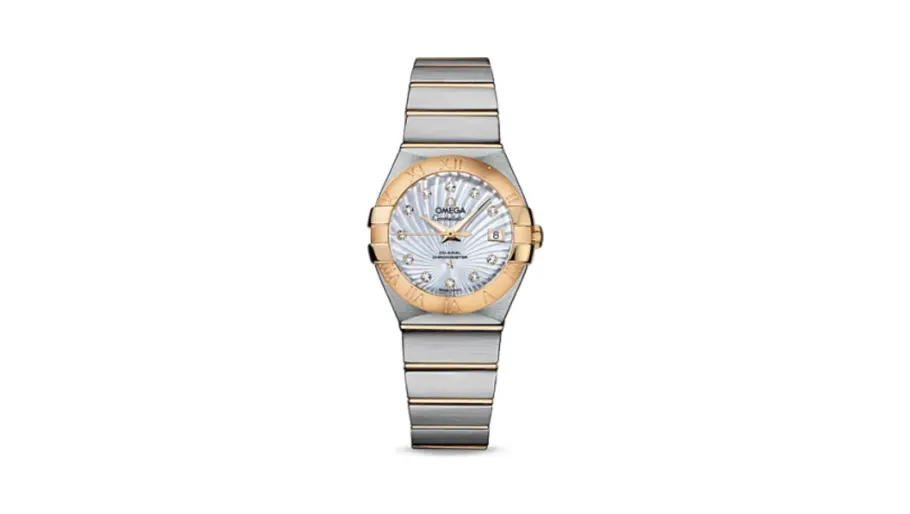 Omega Constellation Co-Axial 27 Brushed Stainless Steel / Yellow Gold / MOP Supernova