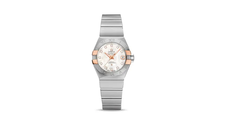 Omega Constellation Co-Axial 27 Brushed Stainless Steel / Red Gold Claws / MOP