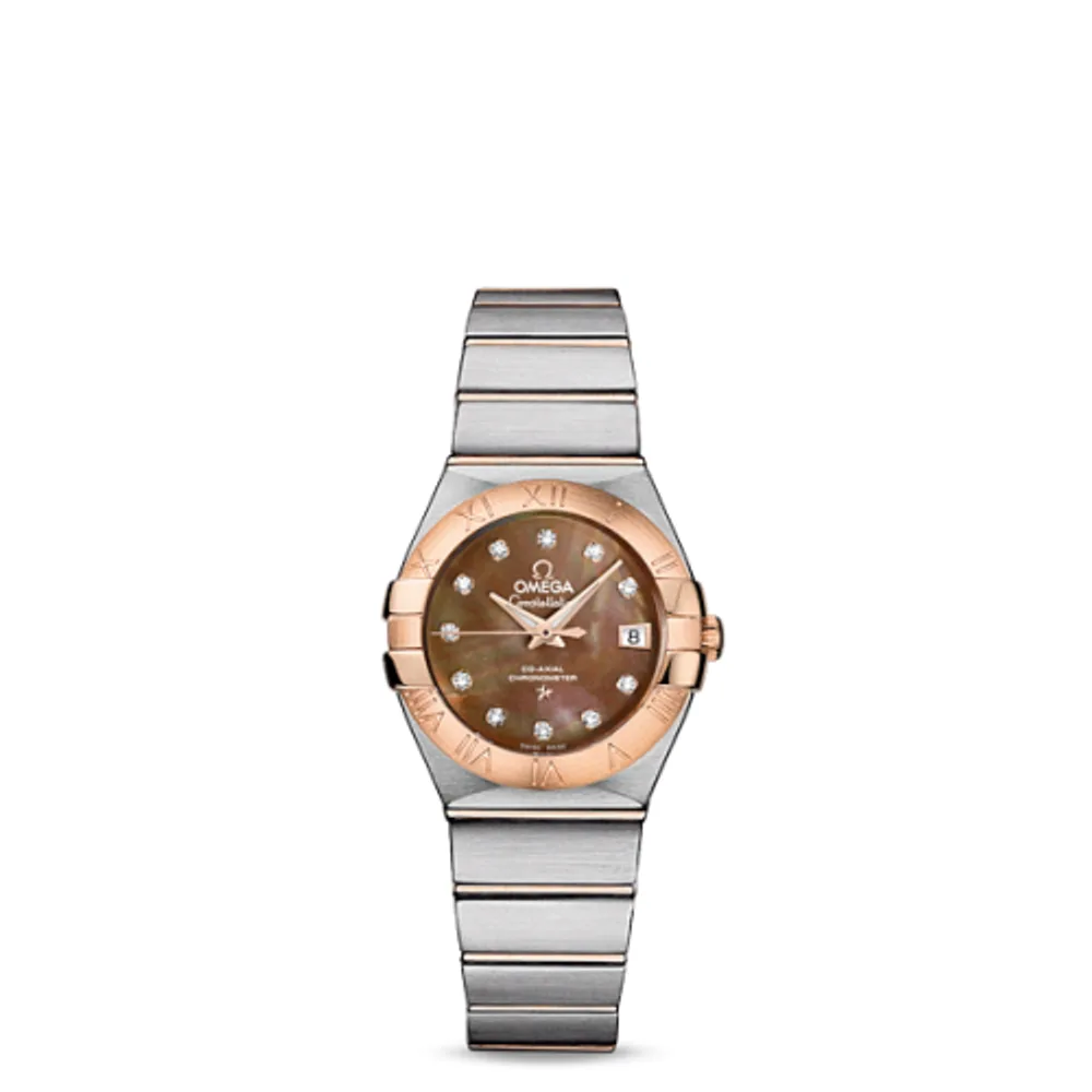 Omega Constellation Co-Axial 27 Brushed Stainless Steel / Red Gold / Brown MOP
