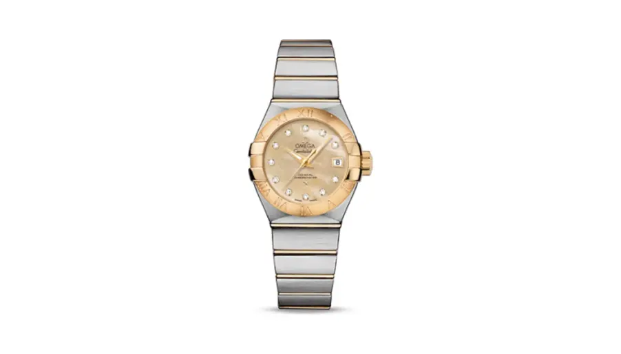 Omega Constellation Co-Axial 27 Brushed Stainless Steel / Yellow Gold / Champagne MOP
