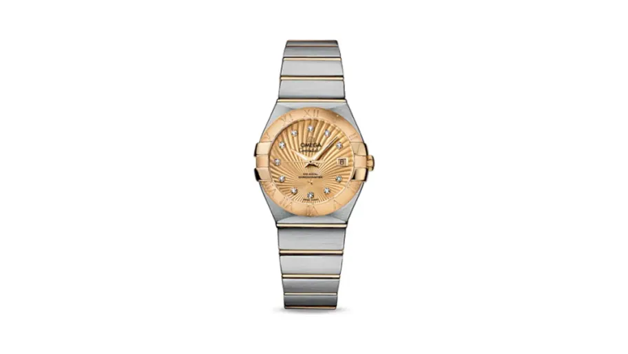 Omega Constellation Co-Axial 27 Brushed Stainless Steel / Yellow Gold / Champagne Supernova