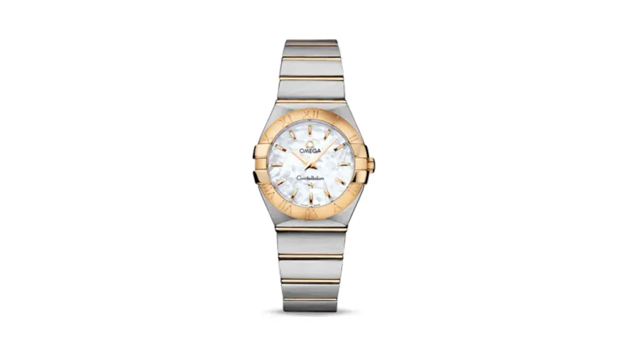 Omega Constellation Quartz 27 Brushed Stainless Steel / Yellow Gold / MOP
