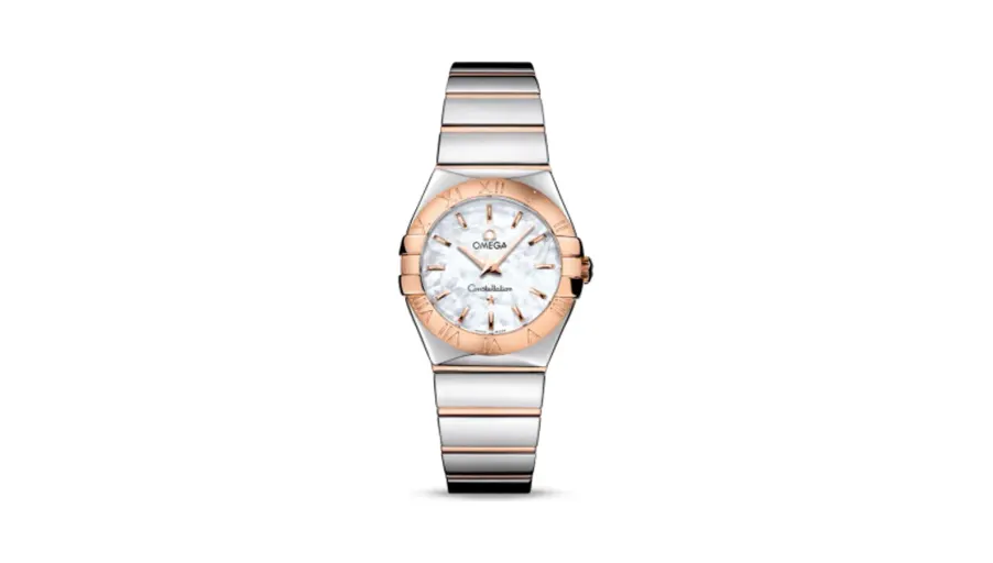 Omega Constellation Quartz 27 Polished Stainless Steel / Red Gold / MOP