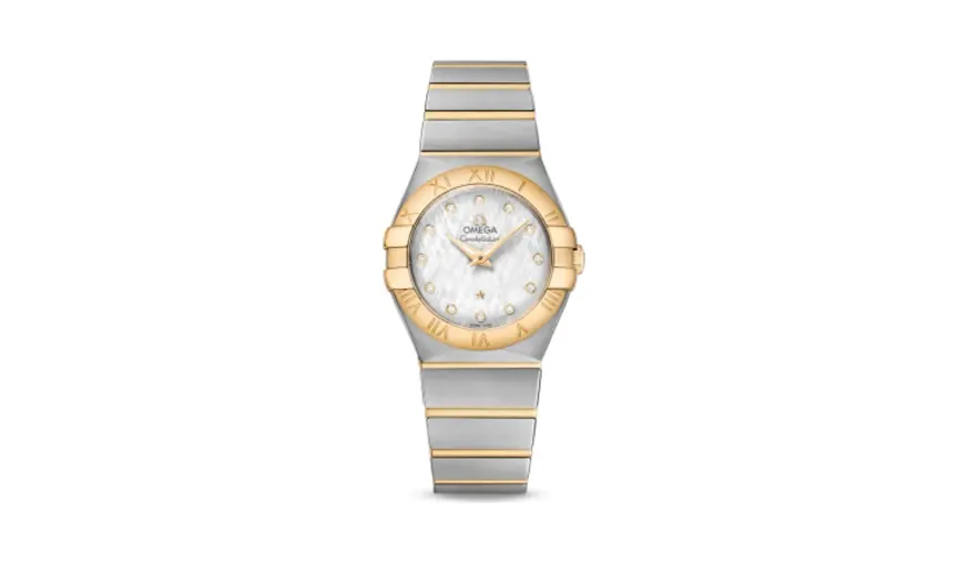 Omega Constellation Quartz 27 Brushed Stainless Steel / Yellow Gold / Silver Silk