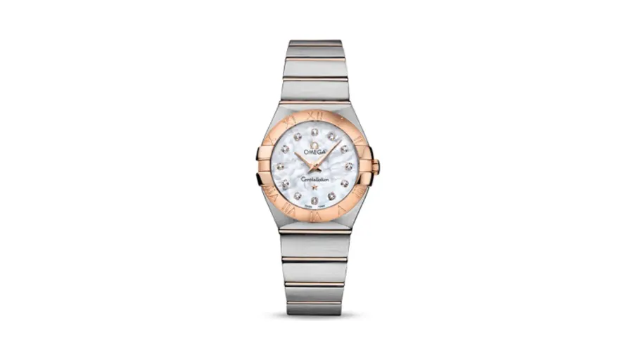 Omega Constellation Quartz 27 Brushed Stainless Steel / Red Gold / MOP