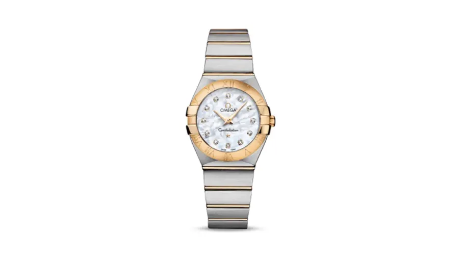 Omega Constellation Quartz 27 Brushed Stainless Steel / Yellow Gold / MOP