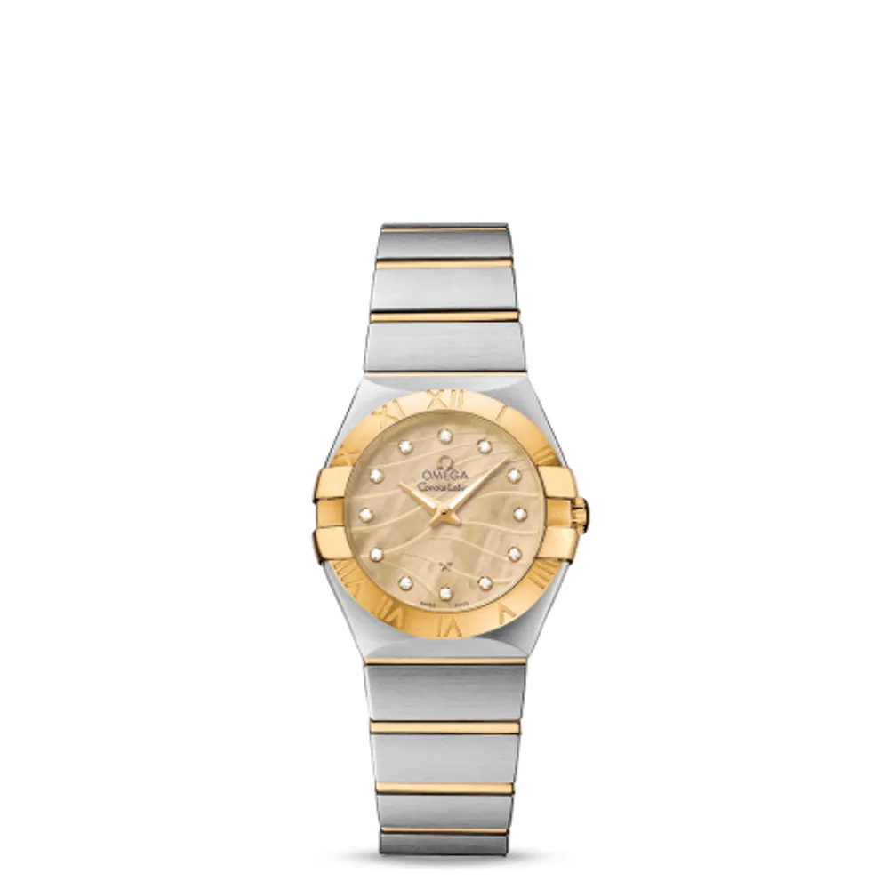 Omega Constellation Quartz 27 Brushed Stainless Steel / Yellow Gold / Champagne MOP