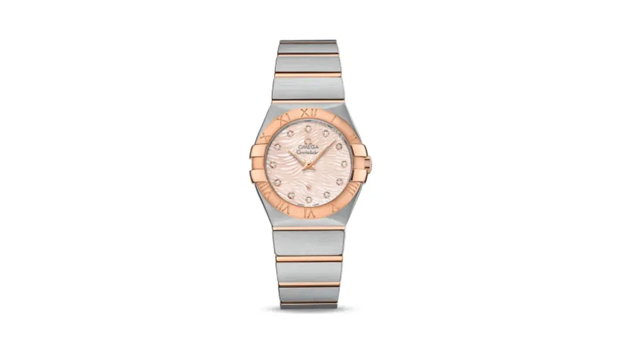 Omega Constellation Quartz 27 Brushed Stainless Steel / Red Gold / Pink MOP